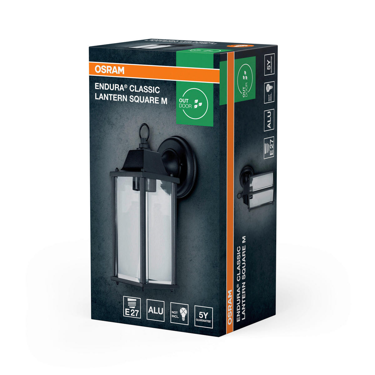 AUßENLEUCHTE 10,5/15/29,3 cm   - Schwarz, Basics, Metall (10,5/15/29,3cm) - Osram