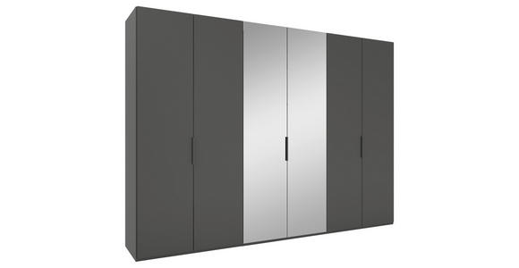 DREHTÜRENSCHRANK 300/223/62 cm 6-türig Anthrazit - Anthrazit/Schwarz, KONVENTIONELL, Glas/Holzwerkstoff (300/223/62cm) - Novel