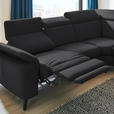 ECKSOFA in Echtleder Schwarz  - Schwarz, Design, Leder/Metall (285/239cm) - Cantus