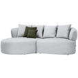 ECKSOFA  in Chenille Hellgrau  166/235 cm  - Hellgrau/Schwarz, MODERN, Kunststoff/Textil (166/235cm) - Hom`in