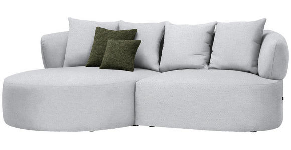 ECKSOFA  in Chenille Hellgrau  166/235 cm  - Hellgrau/Schwarz, MODERN, Kunststoff/Textil (166/235cm) - Hom`in