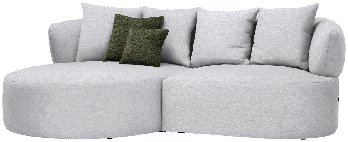ECKSOFA  in Chenille Hellgrau  166/235 cm  - Hellgrau/Schwarz, MODERN, Kunststoff/Textil (166/235cm) - Hom`in