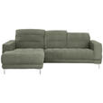 ECKSOFA in Webstoff Grün  187/260 cm  - Chromfarben/Grün, Design, Textil/Metall (187/260cm) - Xora