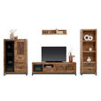 REGAL Naturfarben  60/180/40 cm  - Schwarz/Naturfarben, ROMANTIK / LANDHAUS, Holz/Metall (60/180/40cm) - Carryhome