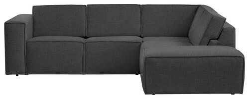 ECKSOFA in Struktur Anthrazit - Anthrazit/Schwarz, Modern, Kunststoff/Textil (275/220cm) - Trendmanufaktur