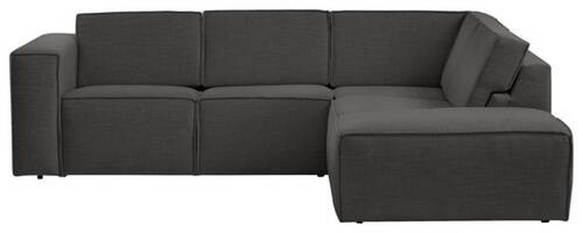 ECKSOFA in Struktur Anthrazit  - Anthrazit/Schwarz, Modern, Kunststoff/Textil (275/220cm) - Trendmanufaktur