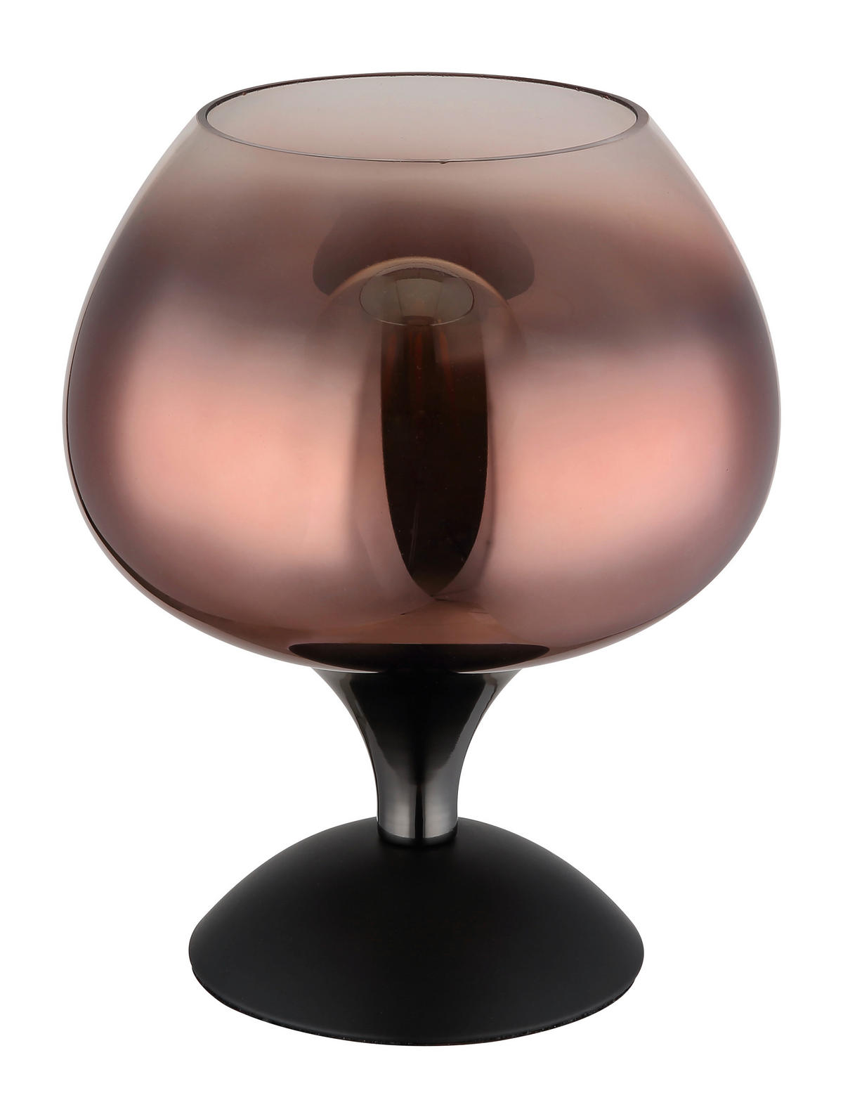 TISCHLEUCHTE 15/20,5 cm   - Klar/Schwarz, Basics, Glas/Metall (15/20,5cm) - Globo