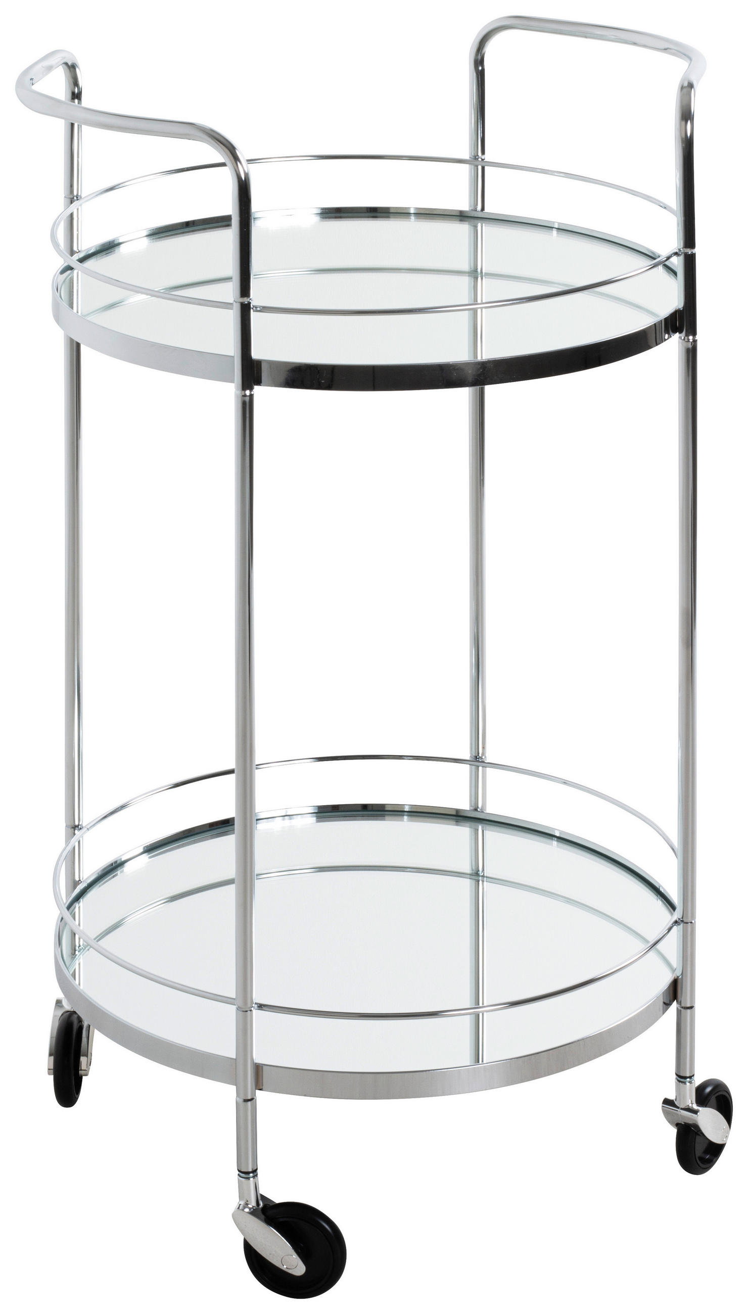 SERVIERWAGEN Chromfarben  - Chromfarben/Messingfarben, Trend, Glas/Kunststoff (48/48/80cm)