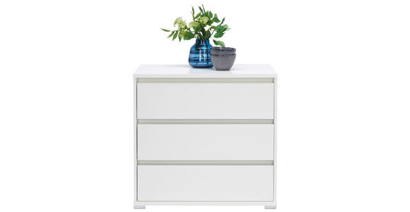 KOMMODE in 80/79/48 cm - Alufarben/Weiß, Design, Holzwerkstoff/Kunststoff (80/79/48cm) - Carryhome