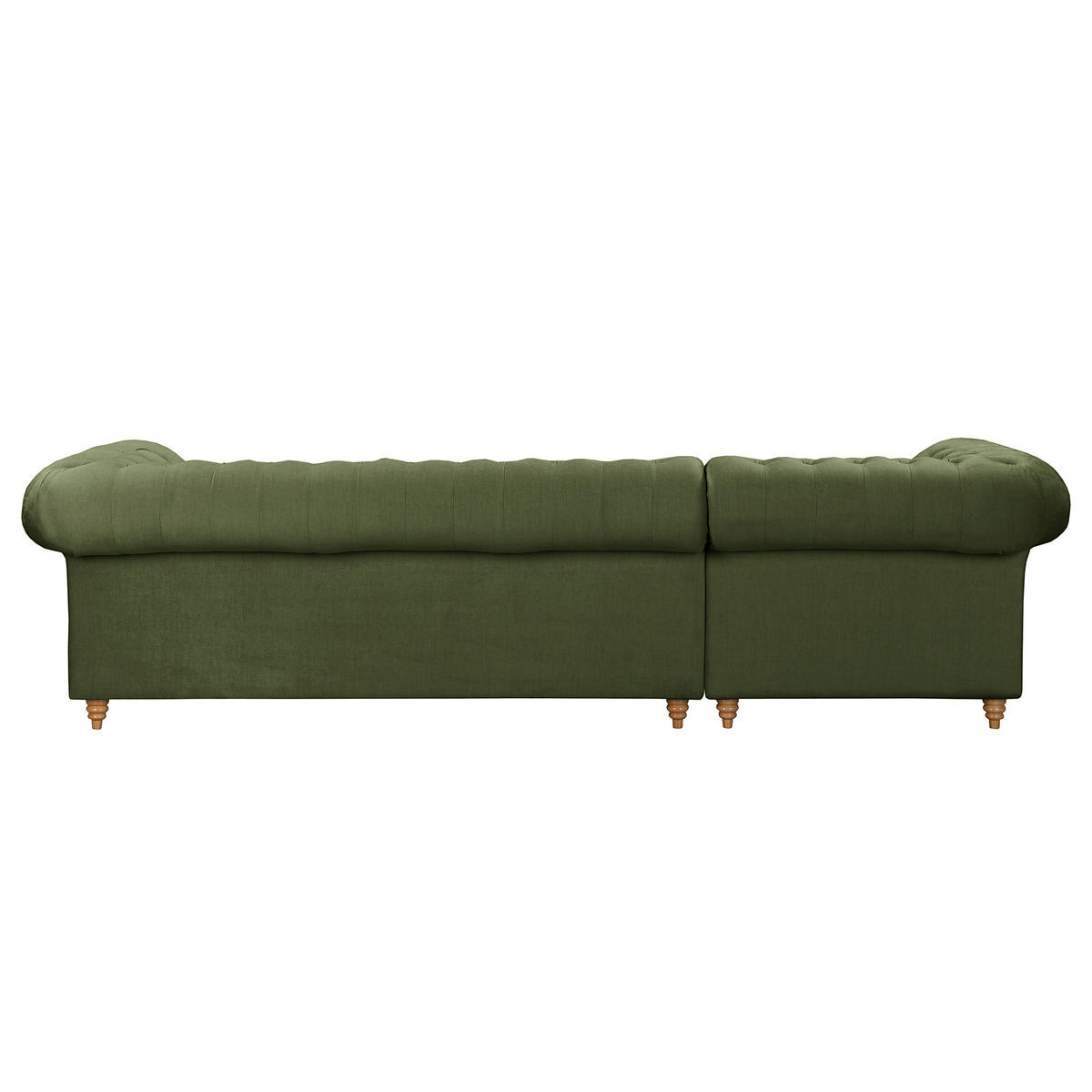 ECKSOFA Mikrofaser Dunkelgrün  - Dunkelgrün/Braun, Design, Holz/Textil (182/284cm) - P & B