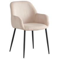 ARMLEHNSTUHL  Stoffauswahl, inklusive Armlehnen Cord  - Beige/Schwarz, Design, Textil/Metall (57/85/60cm) - Xora