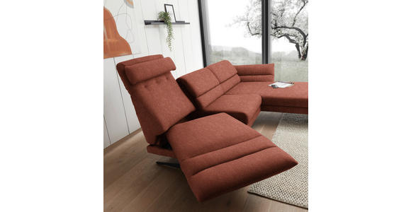ECKSOFA  in Flachgewebe Rostfarben  279-327/176-217 cm  - Rostfarben/Schwarz, Design, Textil/Metall (279-327/176-217cm) - Dieter Knoll