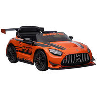 ELEKTRO-KINDERAUTO  - Schwarz/Orange, KONVENTIONELL, Kunststoff/Metall (115/58/29cm) - Atrigo