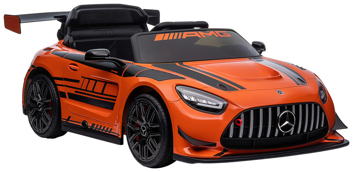 ELEKTRO-KINDERAUTO  - Schwarz/Orange, KONVENTIONELL, Kunststoff/Metall (115/58/29cm) - Atrigo