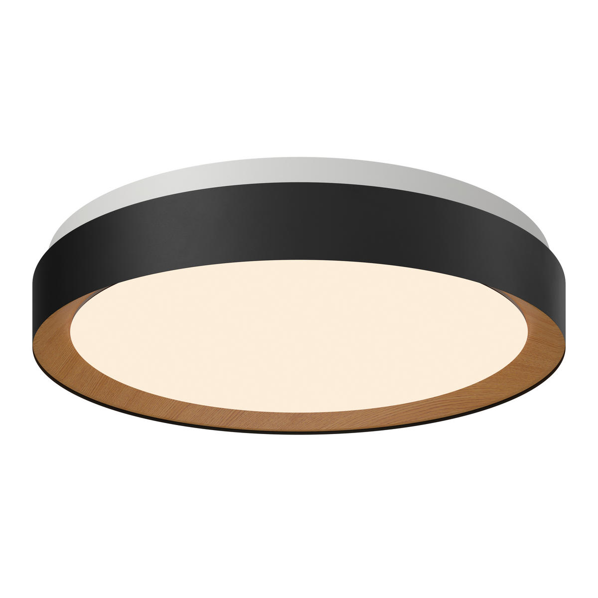 LED-DECKENLEUCHTE Nashville 48/8 cm   - Schwarz/Sonoma Eiche, Basics, Kunststoff/Metall (48/8cm) - Novel
