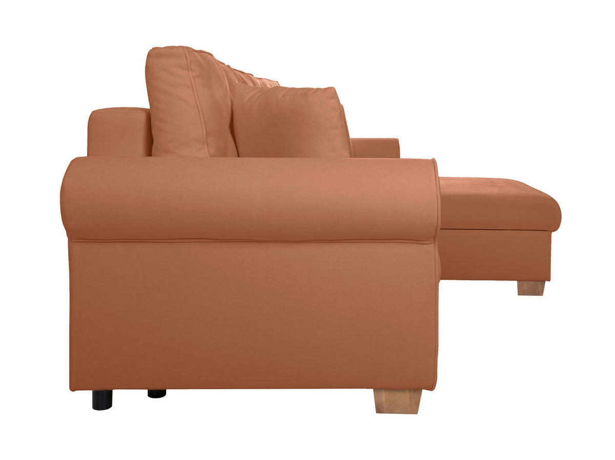 ECKSOFA in Rostfarben  - Rostfarben/Buchefarben, Design, Holz/Textil (266/161cm) - MID.YOU