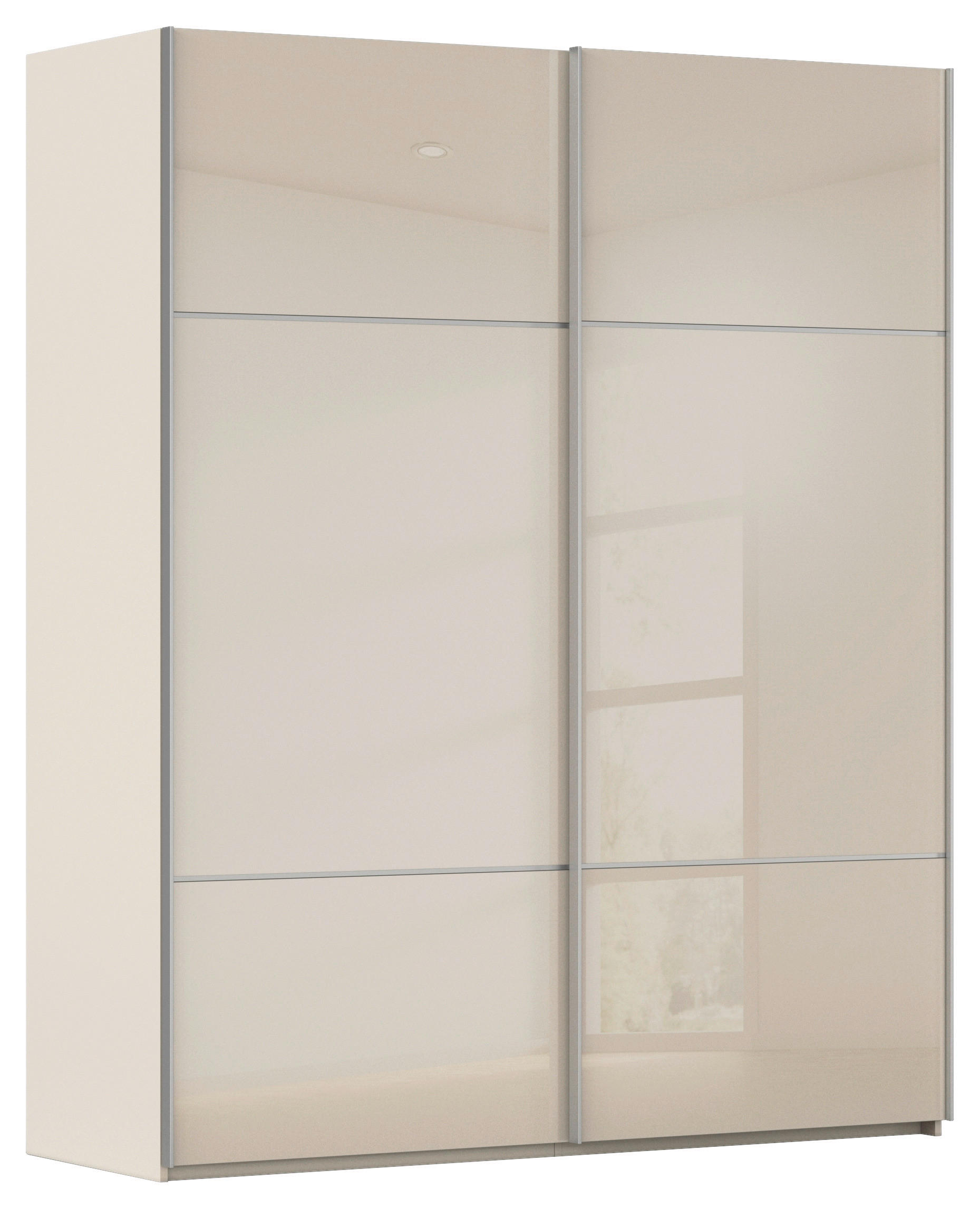 SCHWEBETÜRENSCHRANK 162/223/68 cm 2-türig Champagner  - Champagner/Alufarben, KONVENTIONELL, Glas/Holzwerkstoff (162/223/68cm) - Novel