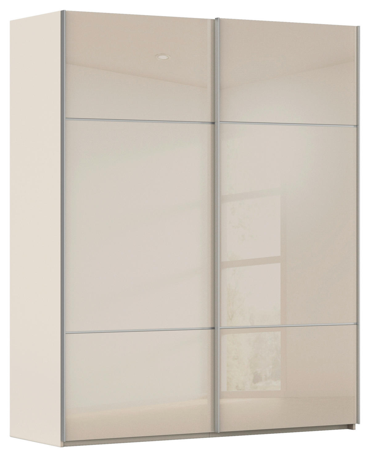 SCHWEBETÜRENSCHRANK  in Champagner  - Champagner/Alufarben, KONVENTIONELL, Glas/Holzwerkstoff (162/223/68cm) - Novel