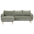 ECKSOFA Olivgrün Flachgewebe  - Buchefarben/Olivgrün, KONVENTIONELL, Holz/Textil (144/230cm) - Carryhome