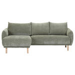ECKSOFA Olivgrün Flachgewebe  - Buchefarben/Olivgrün, KONVENTIONELL, Holz/Textil (144/230cm) - Carryhome