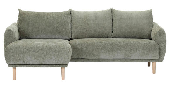 ECKSOFA Olivgrün Flachgewebe - Buchefarben/Olivgrün, KONVENTIONELL, Holz/Textil (144/230cm) - Carryhome
