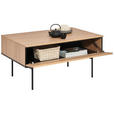 COUCHTISCH - Eichefarben/Schwarz, Basics, Holzwerkstoff/Metall (100/68/49cm) - Hom`in