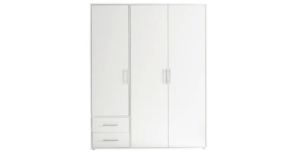 DREHTÜRENSCHRANK - Alufarben/Weiß, KONVENTIONELL, Holzwerkstoff/Kunststoff (155/195/60cm) - Carryhome
