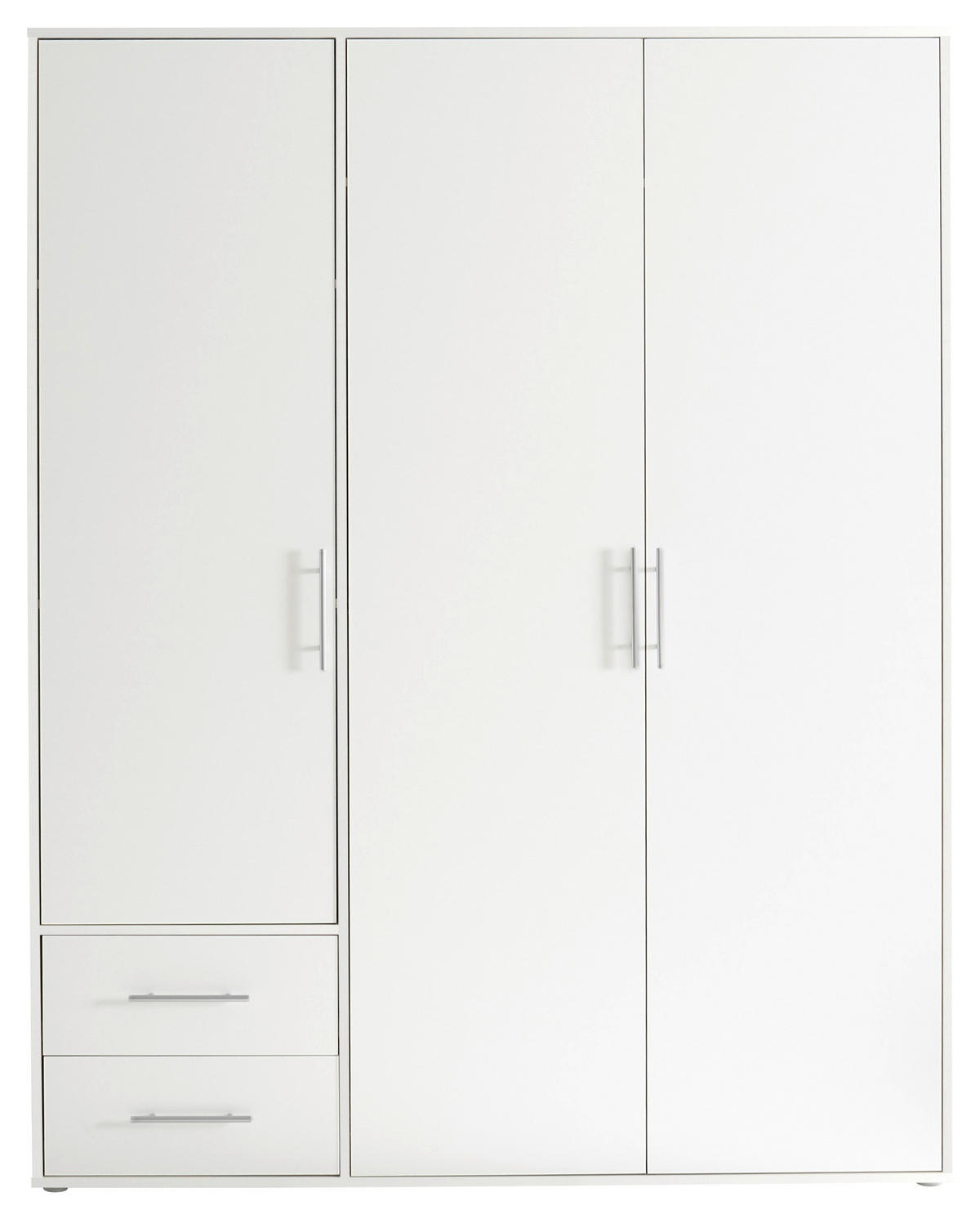 DREHTÜRENSCHRANK in Weiss  - Weiss/Alufarben, Konventionell, Holzwerkstoff/Kunststoff (155/195/60cm) - Carryhome