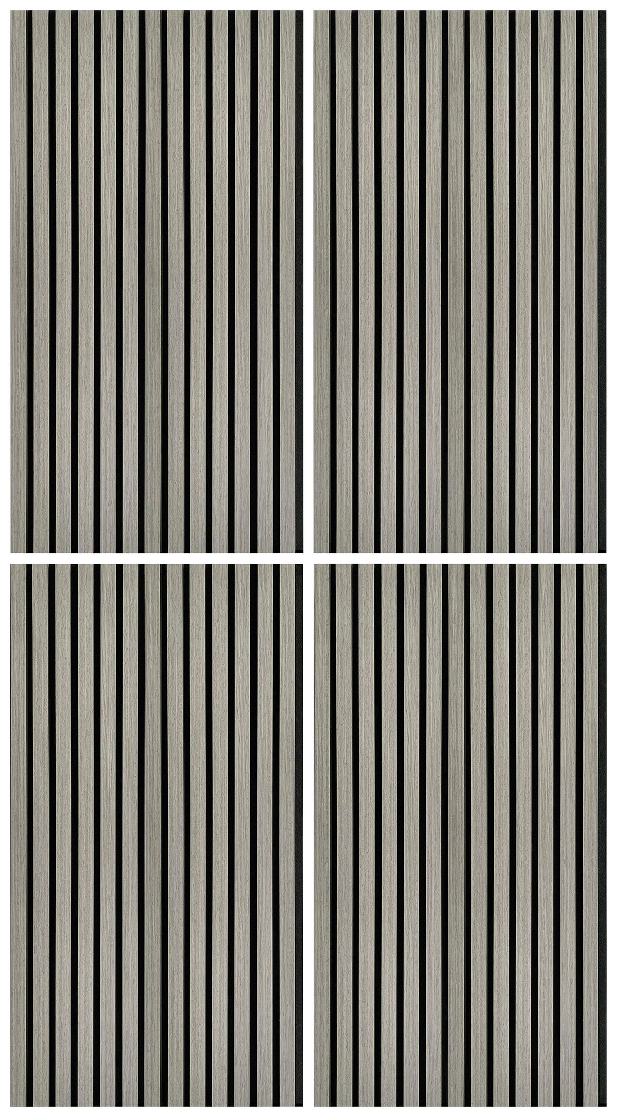 AKUSTIKPANEEL Echtholz 4 Stück  - Graubraun, KONVENTIONELL, Holz/Kunststoff (52/104/2,2cm) - Xora