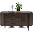 SIDEBOARD Messingfarben Einlegeboden  - Messingfarben/Schwarz, Trend, Holzwerkstoff/Stein (150/80/40cm) - Ambia Home