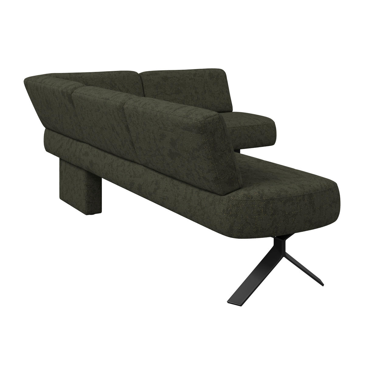 ECKBANK 248/176 cm Webstoff Grün   - Schwarz/Grün, MODERN, Textil/Metall (248/176cm) - Livetastic