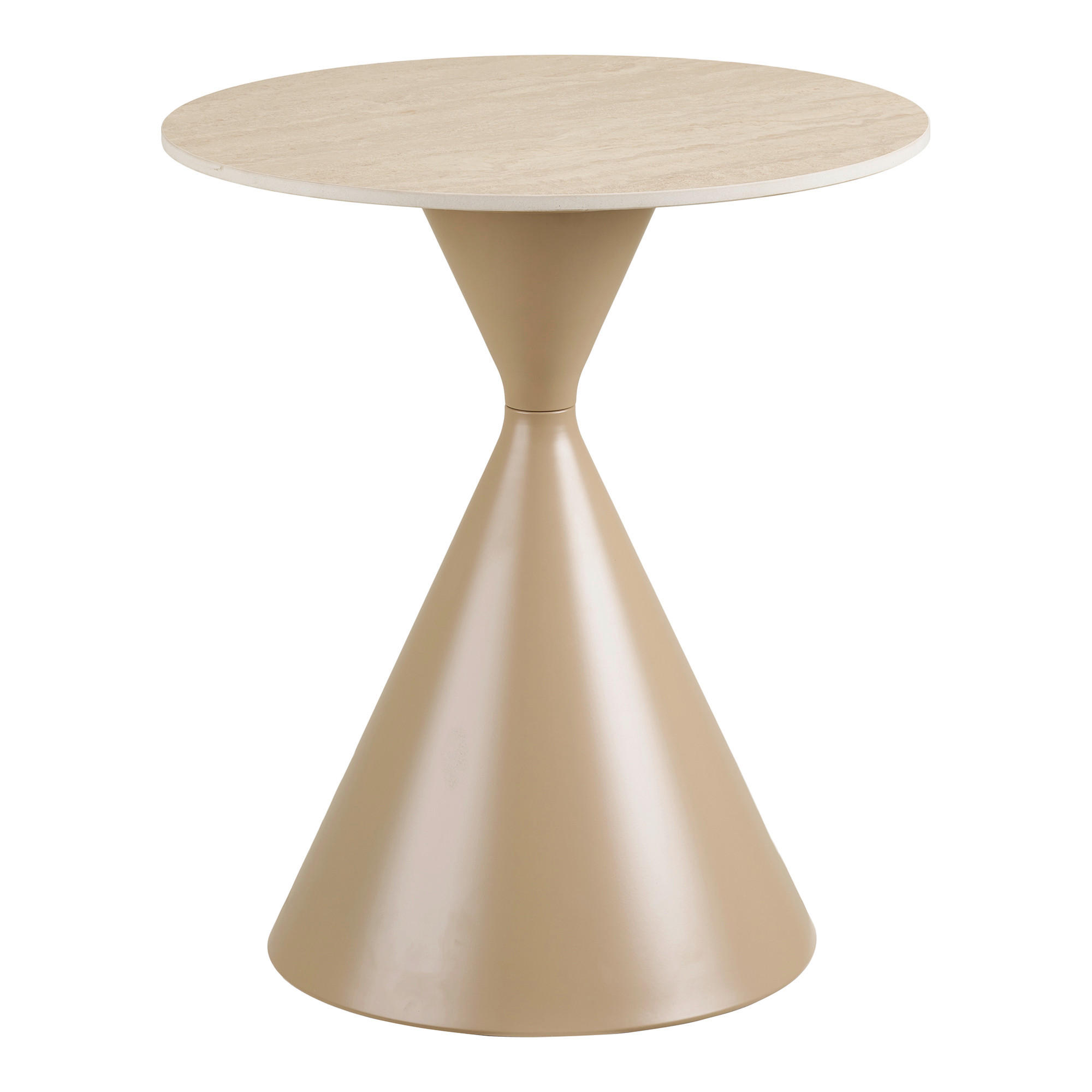 BEISTELLTISCH 50/50/56 cm Annecy Sandfarben rund  - Sandfarben, Design, Stein/Metall (50/50/56cm) - MID.YOU