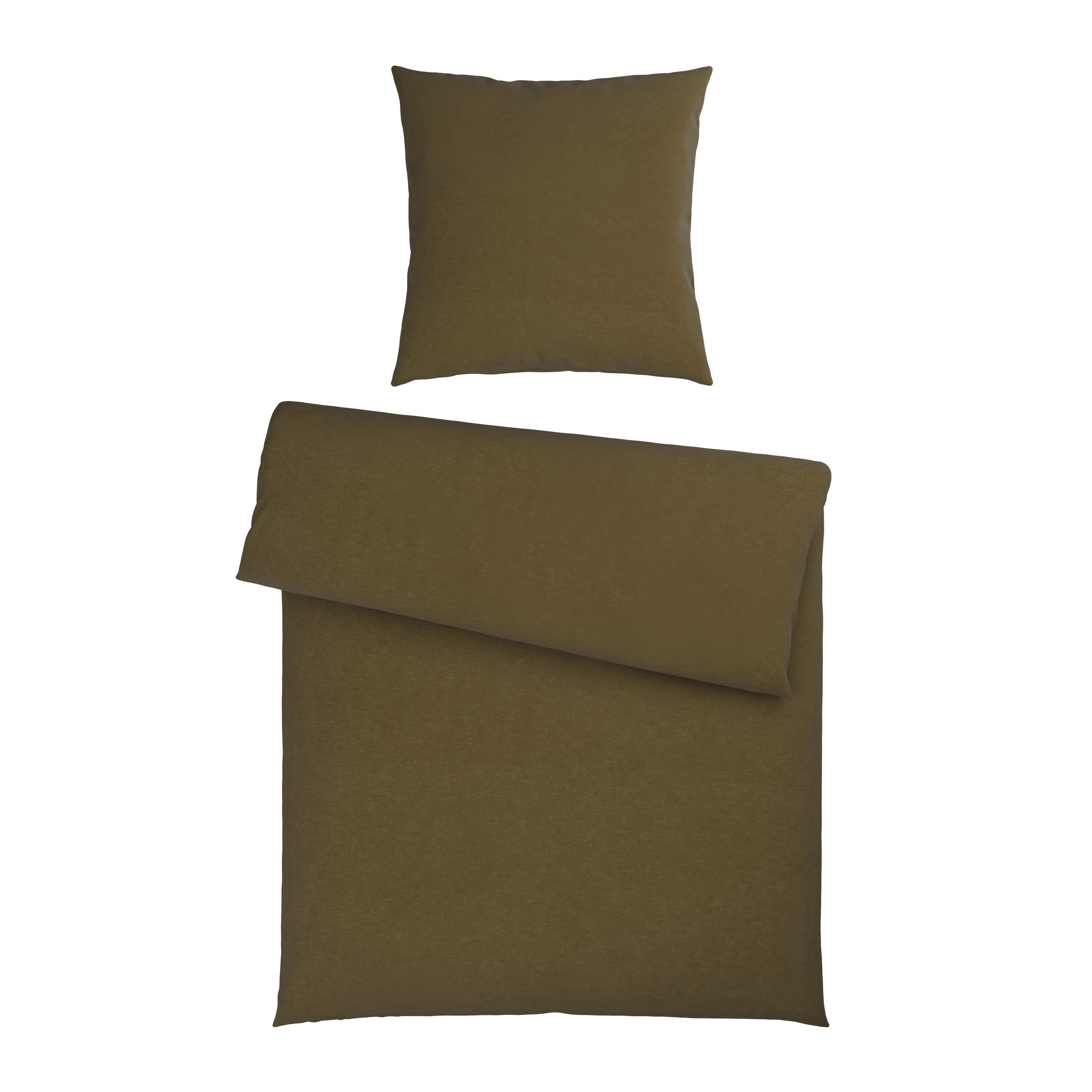 BETTWÄSCHE Flanell Flanell 135/200 cm  - Olivgrün, Basics, Textil (135/200cm) - Novel