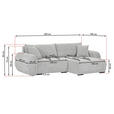 ECKSOFA Grau Flachgewebe Zierkissen, Rückenkissen, Bettkasten, Schlaffunktion, Rücken echt, Liegefläche im Originalstoff  - Schwarz/Grau, KONVENTIONELL, Kunststoff/Textil (250/145cm) - Carryhome
