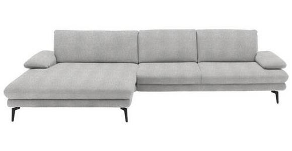 ECKSOFA in Chenille Ecru  - Ecru/Schwarz, Design, Textil/Metall (180/310cm) - Dieter Knoll