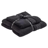 HANDTUCHSET MLOGO Dunkelgrau 2-teilig  - Dunkelgrau, Design, Textil (50/100cm) - Hugo Boss