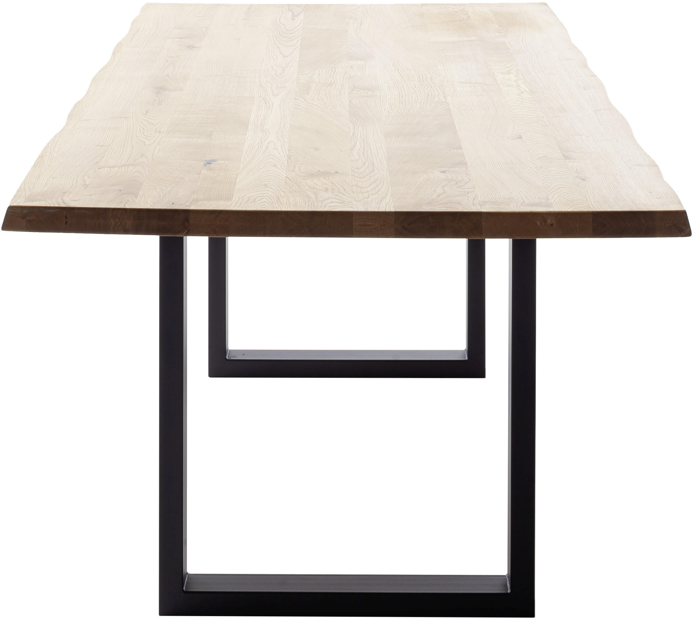 ESSTISCH in Holz 220/100/76 cm  - Wildeiche/Schwarz, Konventionell, Holz/Metall (220/100/76cm) - Valdera