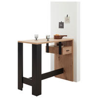 BARSKI STOL  crna, boje hrasta  drvni materijal      - boje hrasta/crna, Natur, drvni materijal (120/50/101cm) - MID.YOU