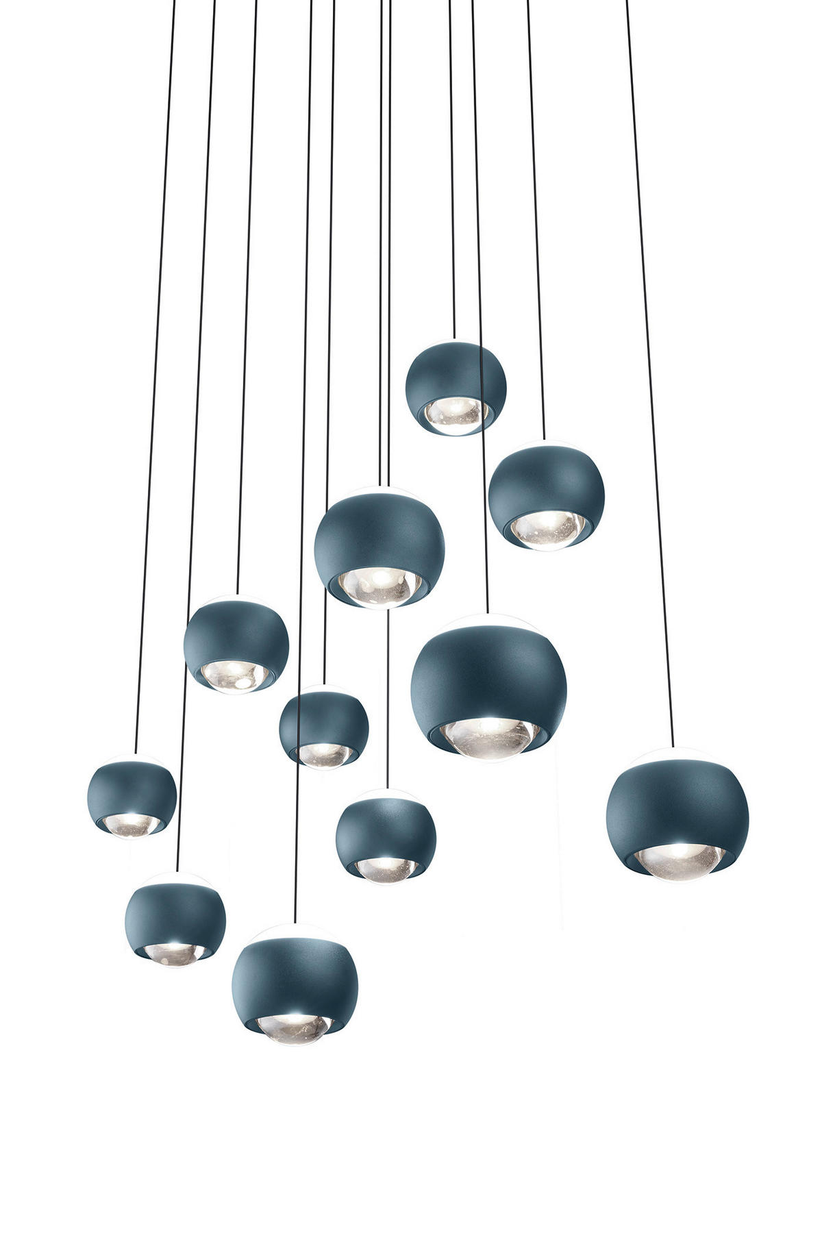 LED-PENDELLEUCHTE Cannon 114/195/30 cm   - Blau, Basics, Metall (114/195/30cm) - Musterring