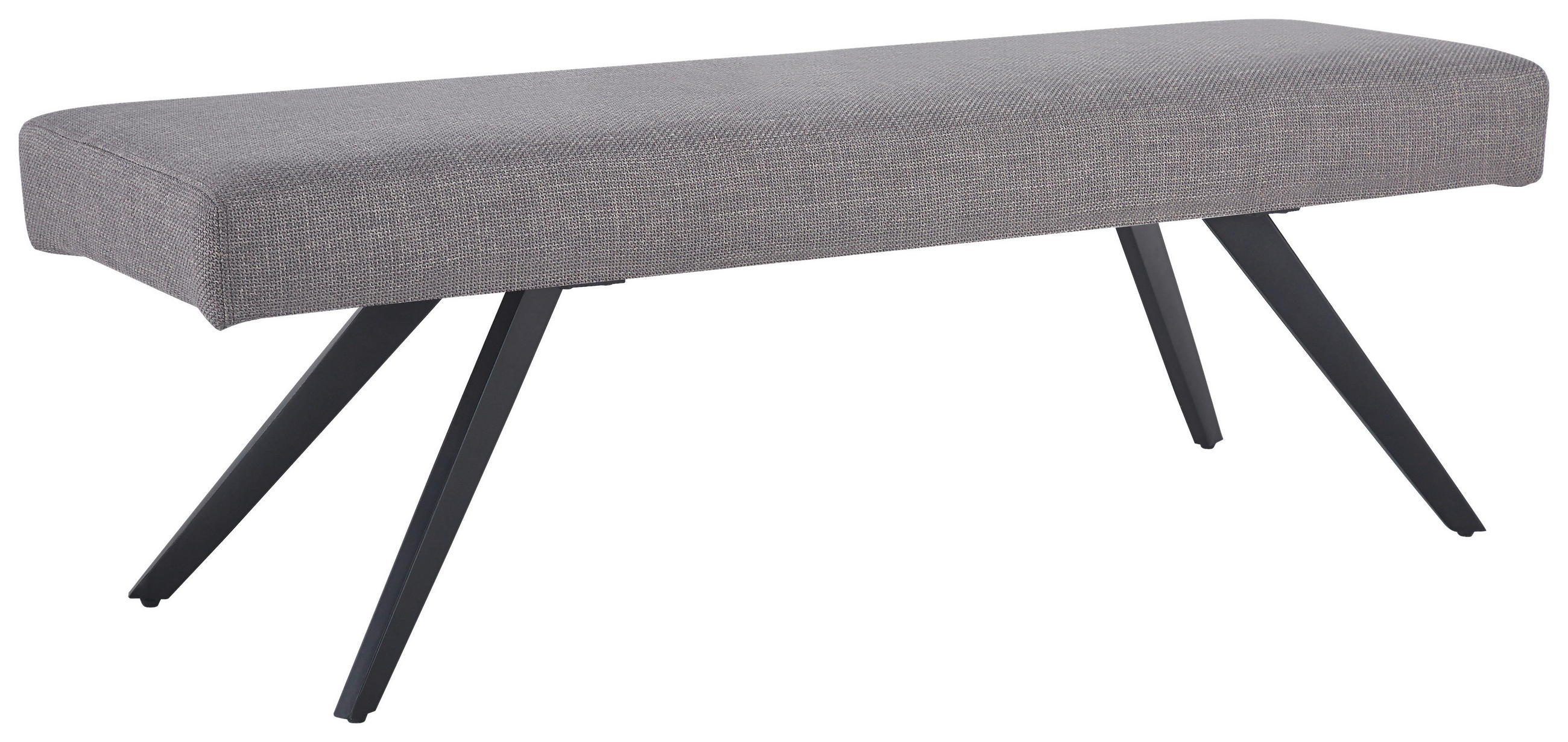 SITZBANK in Metall, Textil Hellgrau  - Hellgrau/Schwarz, KONVENTIONELL, Textil/Metall (140/49/47cm) - MID.YOU