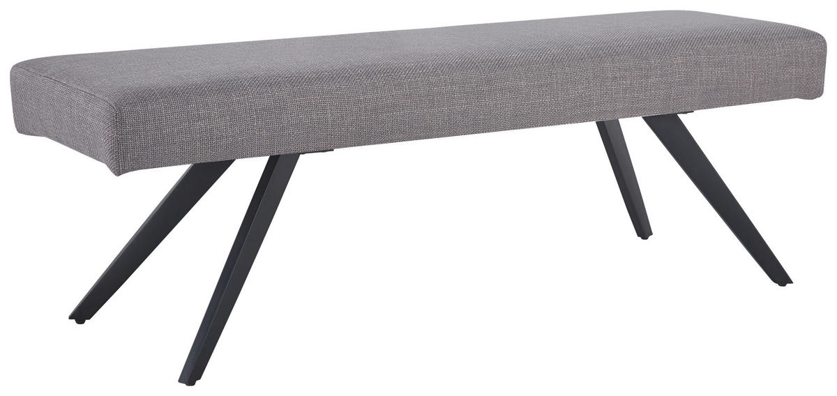 SITZBANK in Metall, Textil Hellgrau  - Hellgrau/Schwarz, KONVENTIONELL, Textil/Metall (140/49/47cm) - MID.YOU
