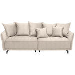BIGSOFA in Velours Beige  - Beige/Schwarz, Design, Textil/Metall (226/91/103cm) - Carryhome