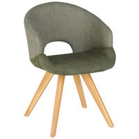 ŽIDLE S PODRUČKAMI, barvy dubu, olivově zelená - barvy dubu/krémová, Design, dřevo/textil (58/83/59cm) - Linea Natura