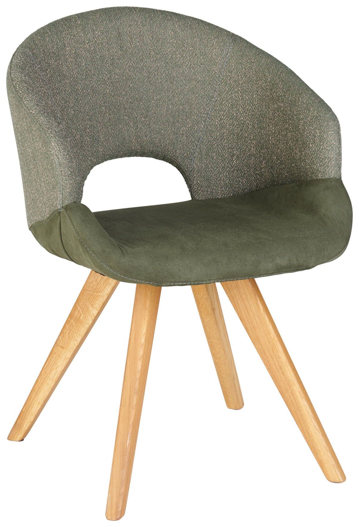 ŽIDLE S PODRUČKAMI, barvy dubu, olivově zelená - barvy dubu/krémová, Design, dřevo/textil (58/83/59cm) - Linea Natura