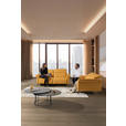 3-SITZER-SOFA Echtleder Currygelb  - Currygelb/Schwarz, Design, Leder/Metall (210/79/104cm) - Emilio Belluti