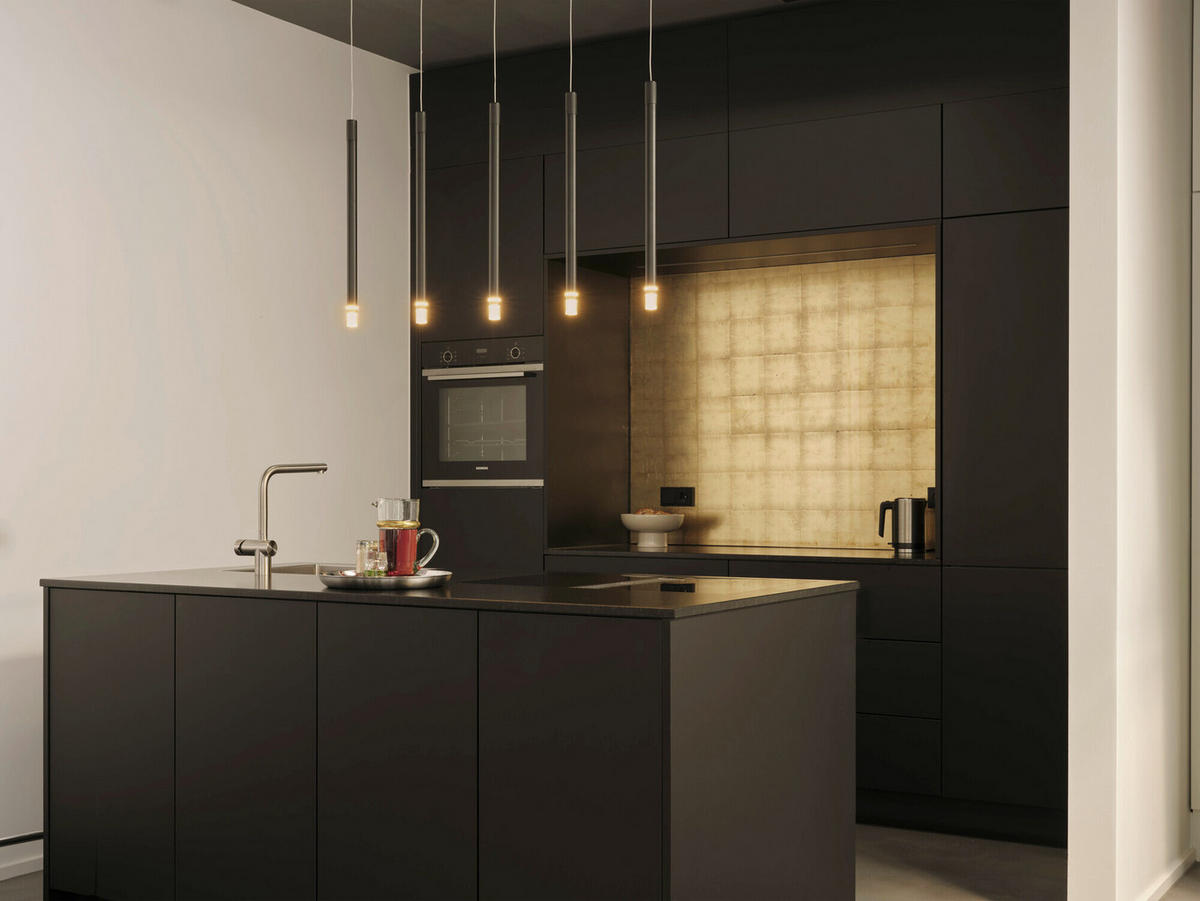 LED-PENDELLEUCHTE 85/8/150 cm  - Schwarz, Design, Kunststoff/Metall (85/8/150cm) - Osram