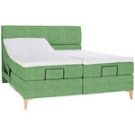 BOXSPRINGBETT 180/200 cm  in Grün  - Eichefarben/Grün, KONVENTIONELL, Holz/Textil (180/200cm) - Voleo