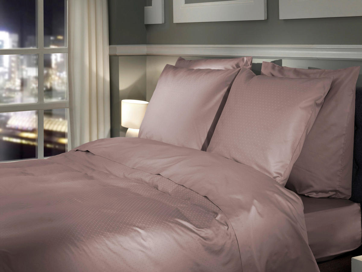 BETTWÄSCHE Punto Makosatin 200/200 cm  - Dunkelrosa, Basics, Textil (200/200cm)