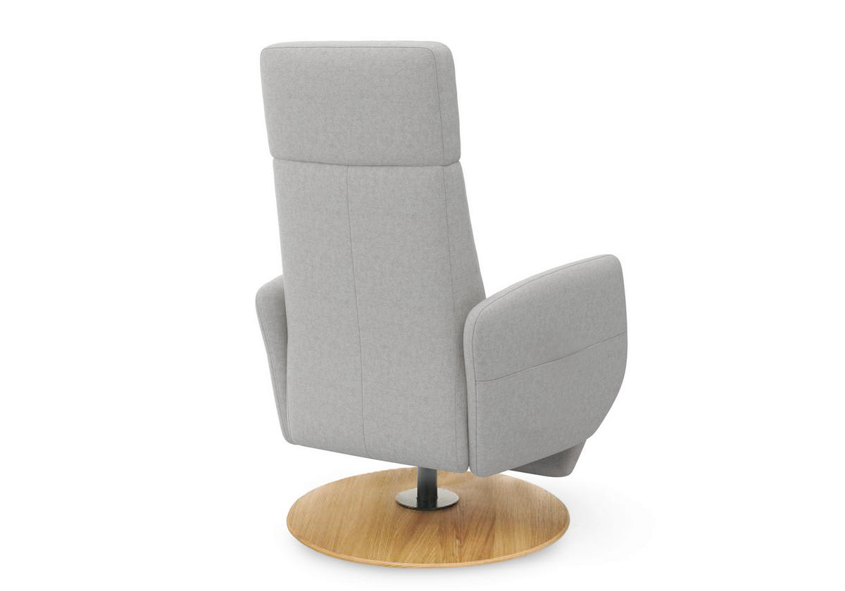 RELAXSESSEL in Textil Hellgrau  - Eichefarben/Hellgrau, KONVENTIONELL, Holz/Textil (71/110/82cm) - Sit & More