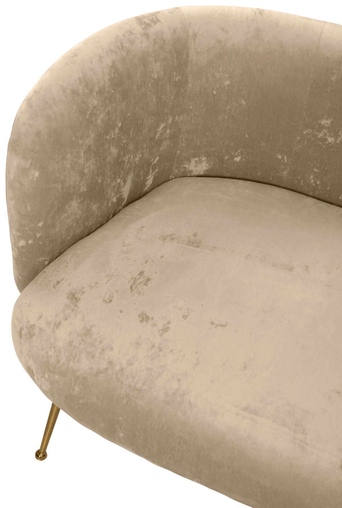 2-SITZER-SOFA Velours Beige  - Beige, KONVENTIONELL, Textil (126/77/70cm) - MID.YOU
